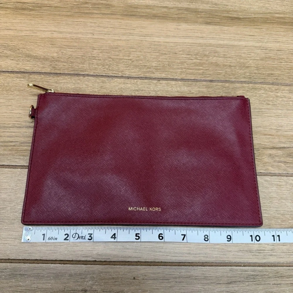 Michael Kors Large Jet Set Travel Pouch Merlot Burgundy Red